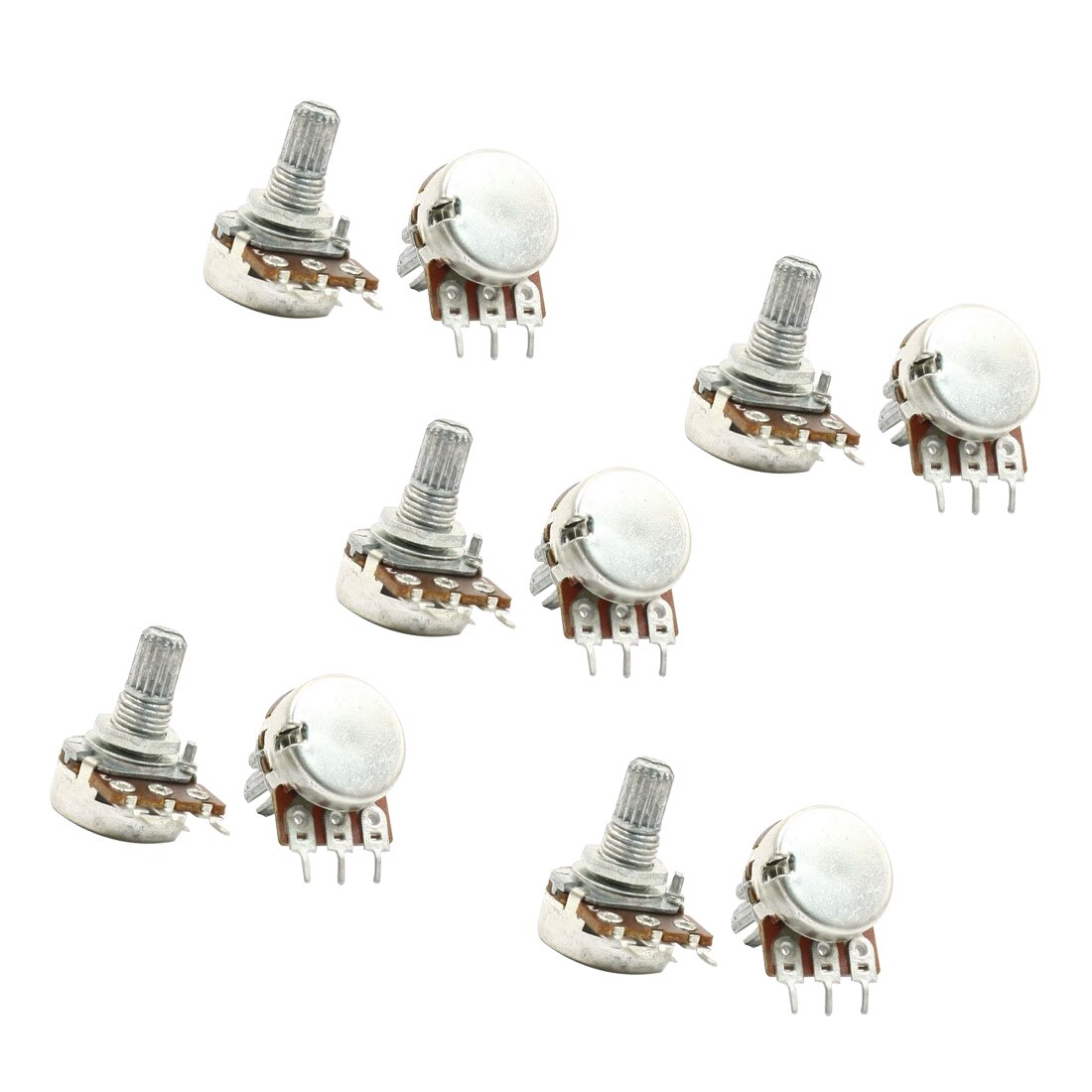 LIXF 10pcs 5K ohm 6mm Split Knurled Shaft Single Linear Rotary Potentiometer