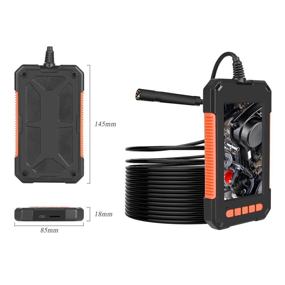 10M 8LED Industrial Endoscope 8mm 1080P 4.3'' Screen