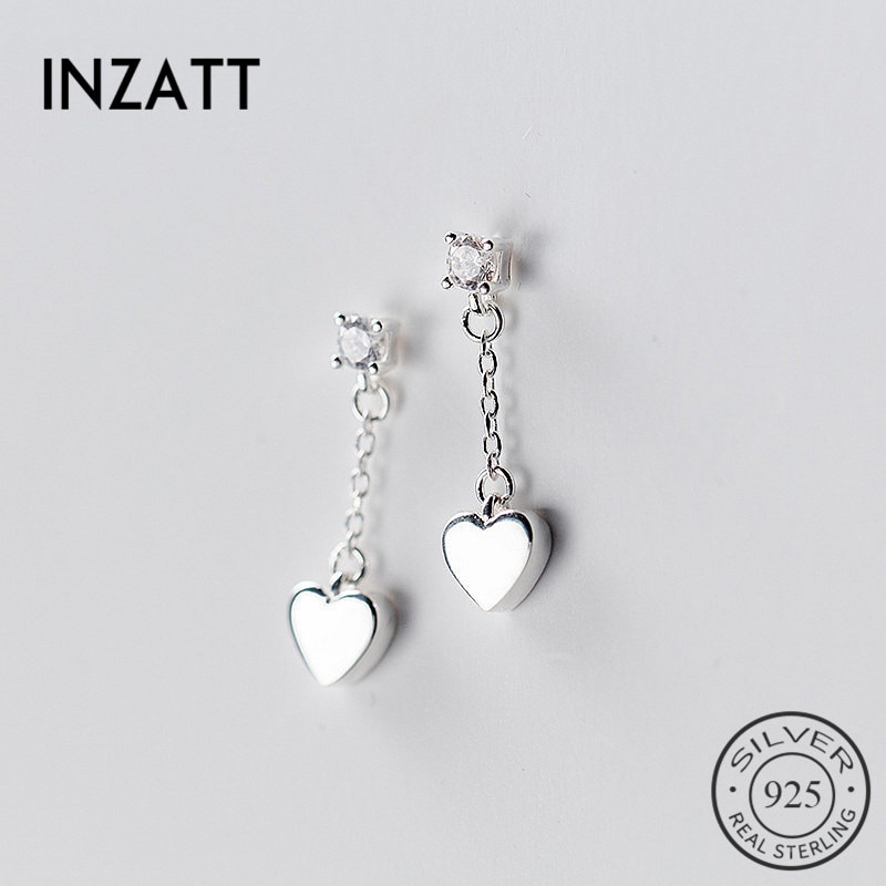 INZATT Klassische Temperament Kurzen Kette Quaste Ohrringe Echt 925 Sterling Silber Für Frauen Engagement Partei edlen Schmuck