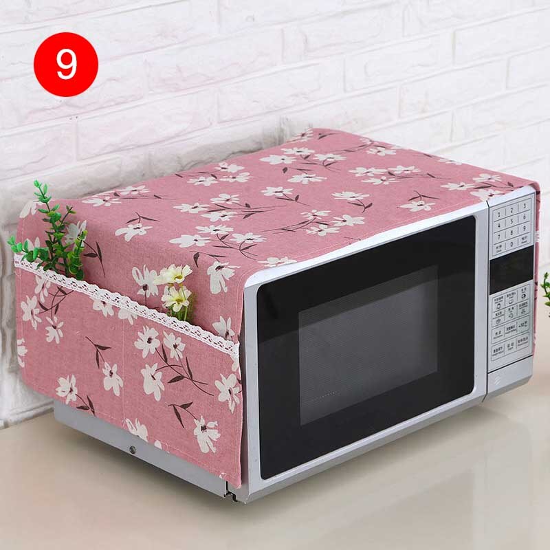 Funda a prueba de polvo para horno microondas de 35x95cm con bolsillos, Fundas protectoras de tela para microondas OCT998: 9