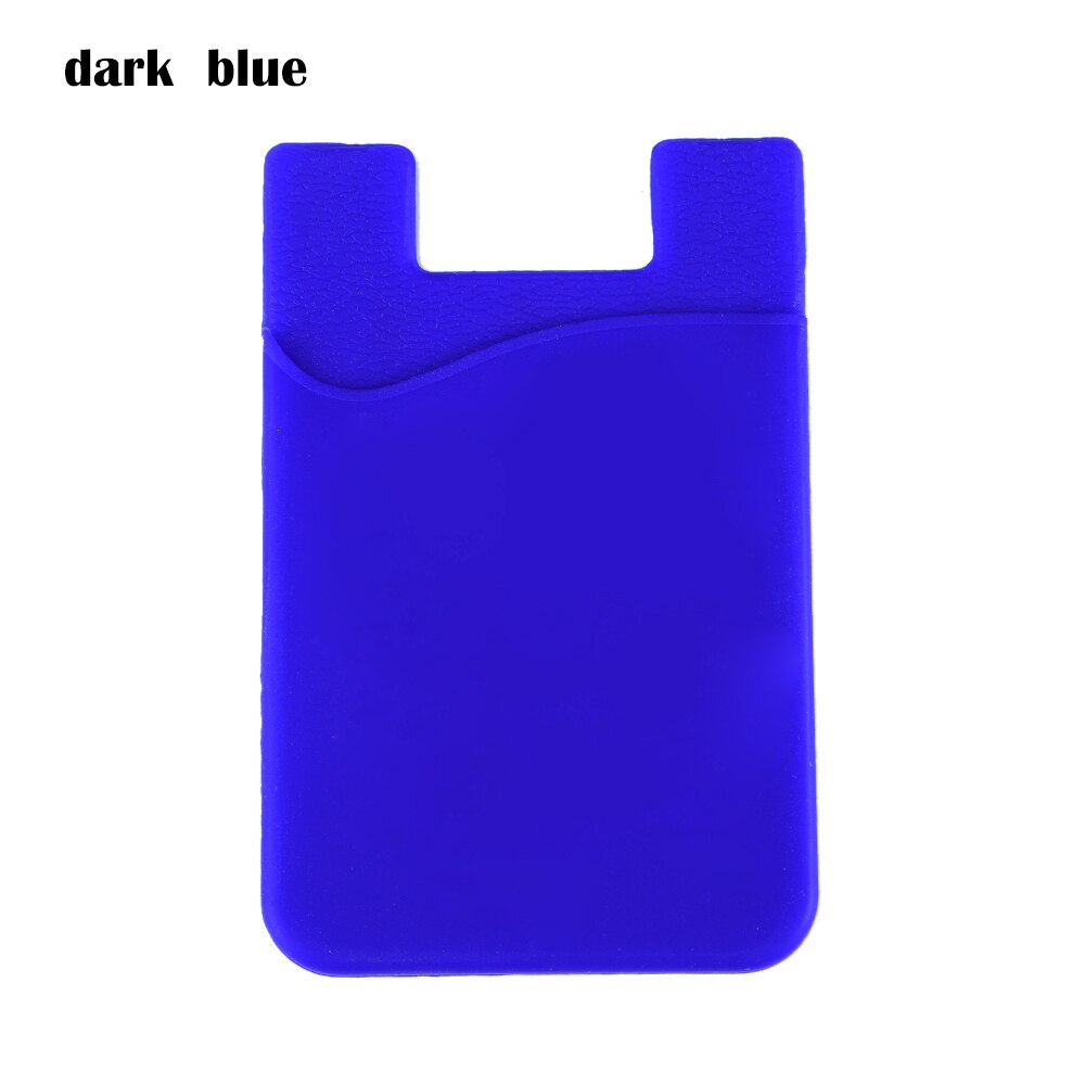 Elástico elástico Lycra adhesivo teléfono celular ID tarjeta de crédito titular mujeres hombres pegatina bolsillo cartera caso tarjeta titular se adapta a la mayoría del teléfono: darkblue