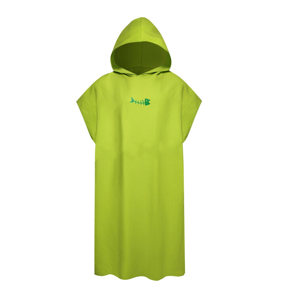 Unisex voksen skiftekåbe håndklæde bad hætteklædte badehåndklæde poncho badekåbe: Grøn