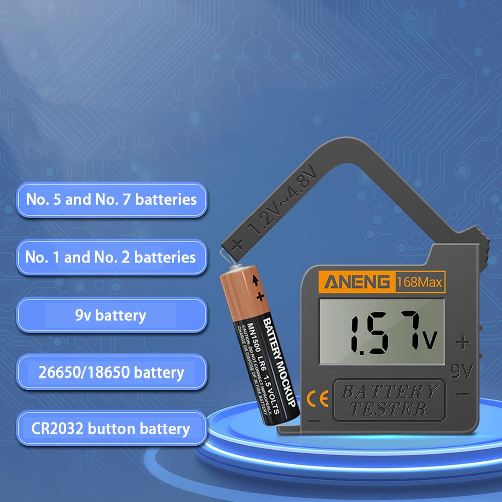 Portable Battery Tester High Precision Digital Display Battery Fuel Gauge Tool Power Tools Accessories for carbon zinc alkaline