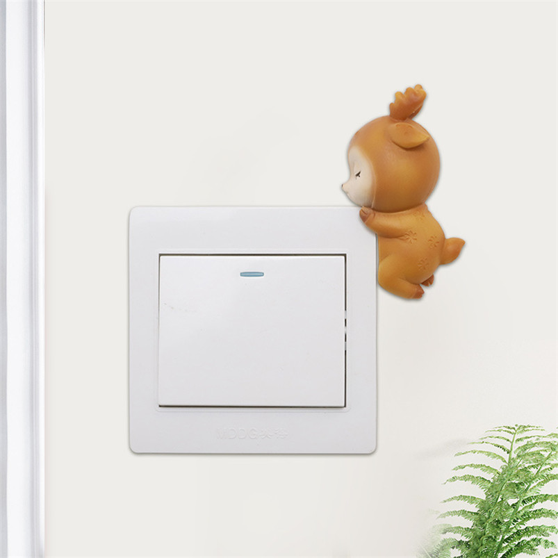 Japanse Cartoon Stickers Op De Muur Slapen Herten Baby Switch Sticker Thuis Hars Decoratie Kinderen Room Decor