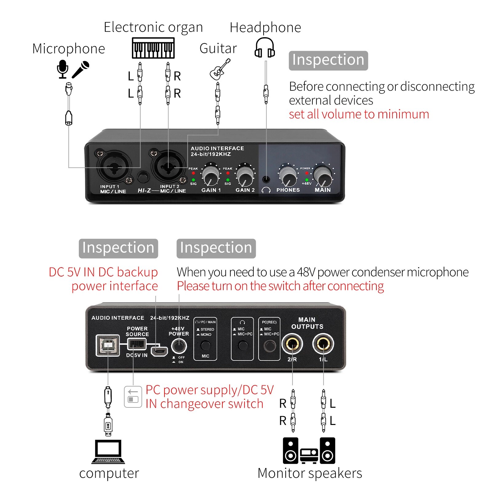 L&#39;interfaccia Audio Teyun Produce una scheda Audio UR22C per la registrazione che compone l&#39;interfaccia audio per chitarra amplificatore per cuffie Audio USB