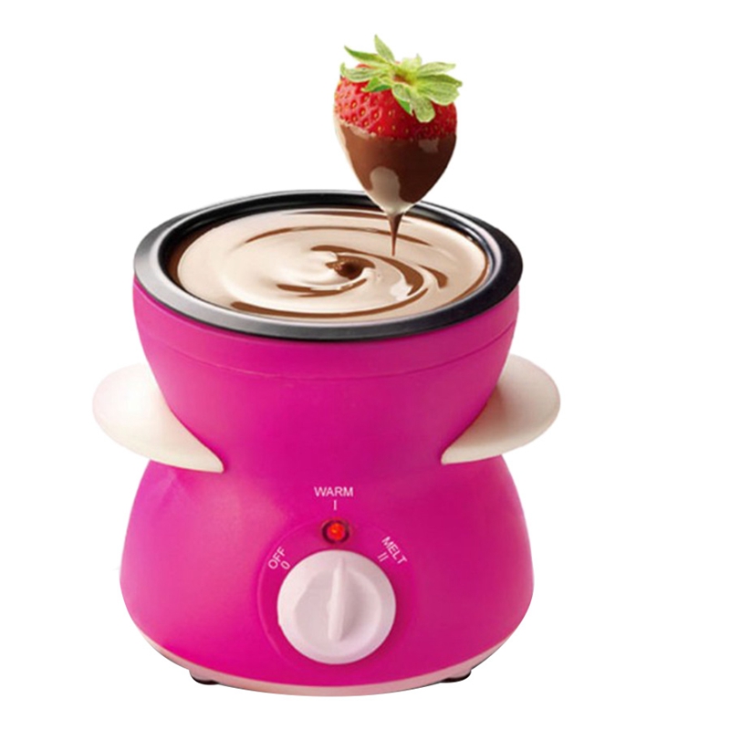 Electric Chocolate Fondue Melting Dip Pot, Candy Warmer, Chocolatier - Includes Spatula, 10 Skewers & 10 Forks - Red(EU Plug)