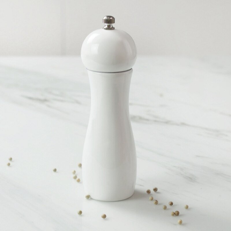 1 PC Salt and Pepper Grinder with Ceramic Grinder Adjustable Coarseness, Pepper Shakers for Fresh Spices White