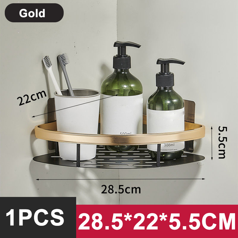 Keukenopslag badkamerplanken Organisator Aluminium Doucheplank Accessoires Shampoo Rek multi-scenario Geen boorplank: Rood