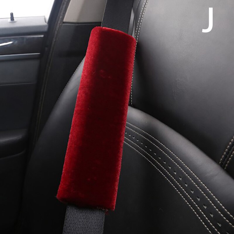 2pcs Soft Car Seatbelt Cover Sheepskin Seat Belt Pillow Pad Seat Belt Safety Strap Cover Shoulder Pads For Bag Car Accessories: J