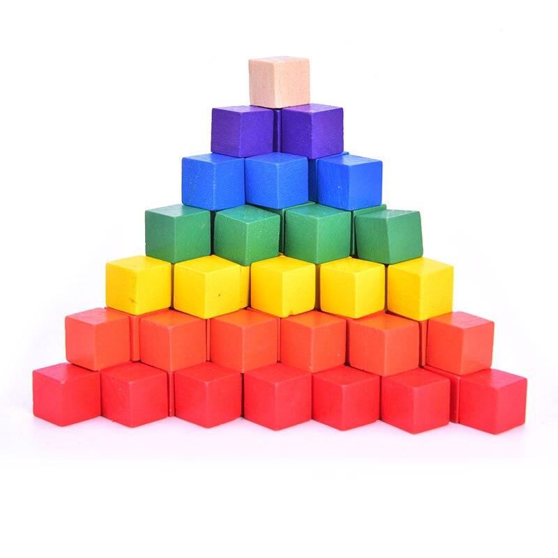 100Pcs 10Mm Hout Cubes Kleurrijke Dobbelstenen Schaakstukken Haakse Voor Token Puzzels Kids Kinderen Board Game Kubussen vroege Onderwijs