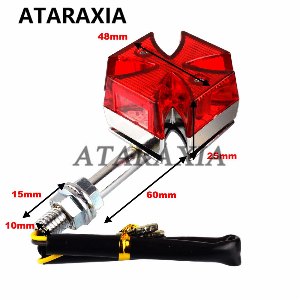 Universele Motorfiets Led Achterlichten Remlicht Rood Iron Cross Knipperlicht Brake Achterlicht Led Met Kentekenverlichting