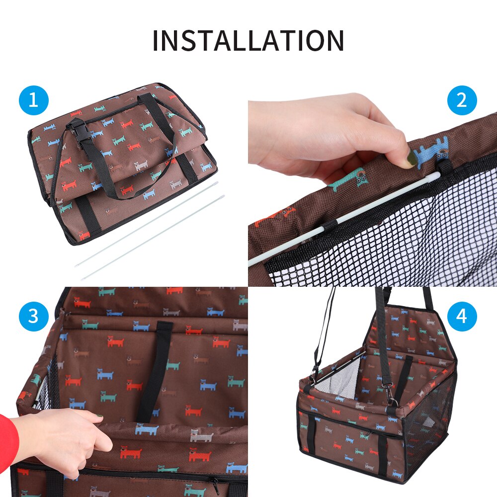 Bolsa para el asiento del coche del perro, cesta impermeable, bolsas colgantes de malla para viajes de seguridad, bolsa de asiento para perros