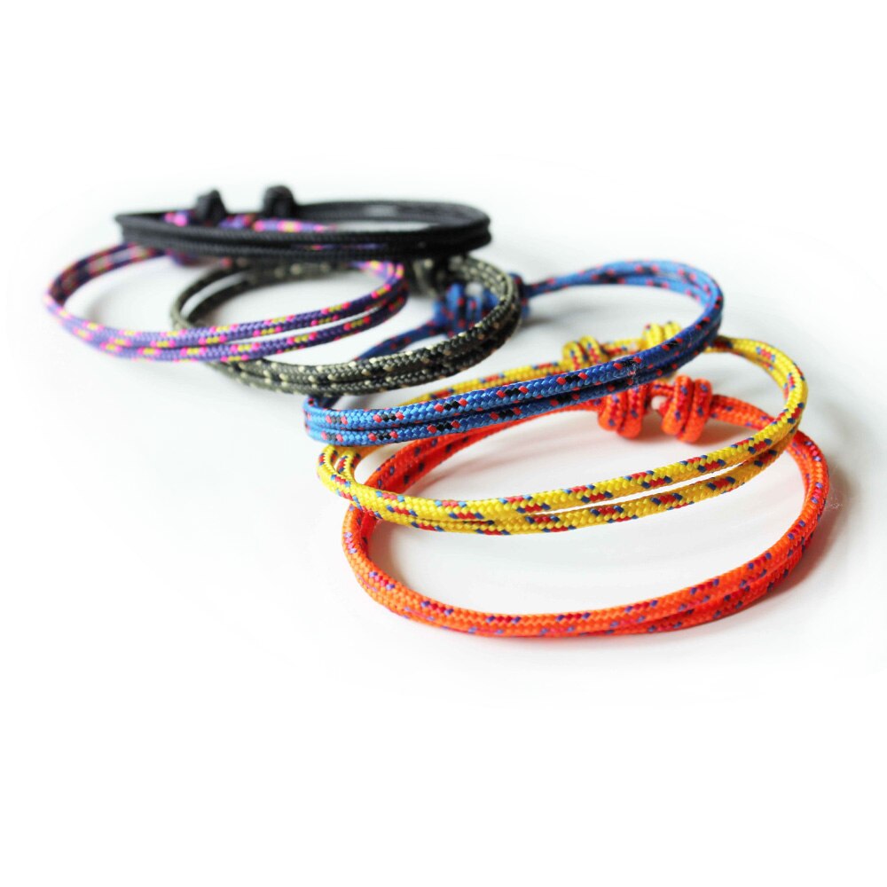 Bracelet paracorde 2mm de survie coloré à noeud réglable rapide