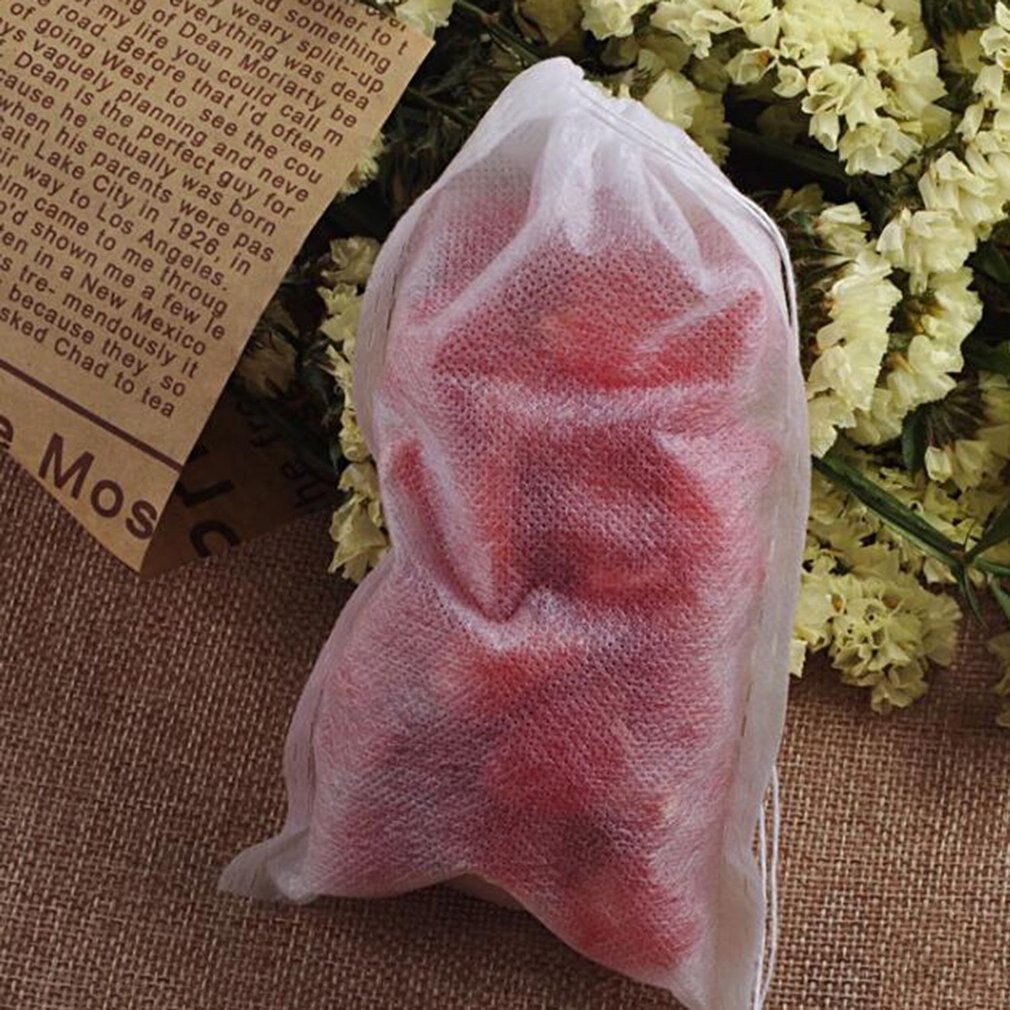 100Pcs Paper Empty Draw String Teabags Herb Tea Bag Pouch Loose Tea Bag