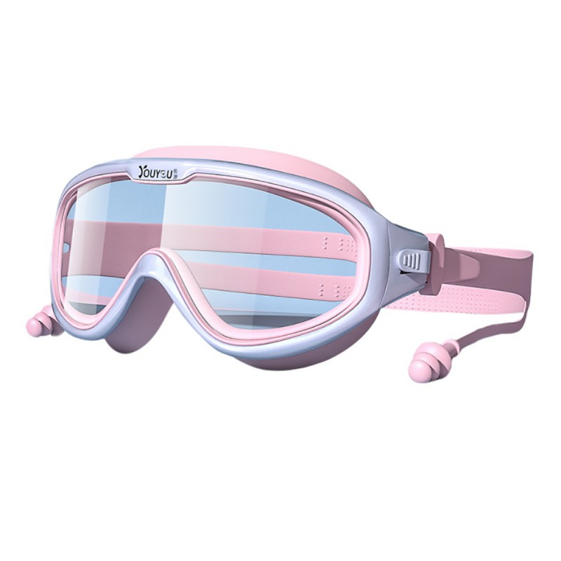 Children's Swimming Glasses Waterproof Anti-fog Swimming Big Frame Boys Girls Dving Eyewear with Earplugs Set: CFL