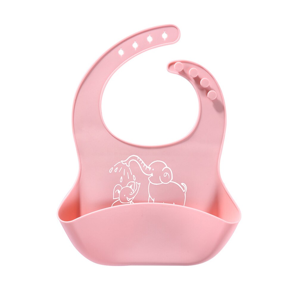 Cute baby bibs Kid Infant slabber Baby baby bibs Soft Silicone Bib Waterproof Saliva baby stuff: Pink