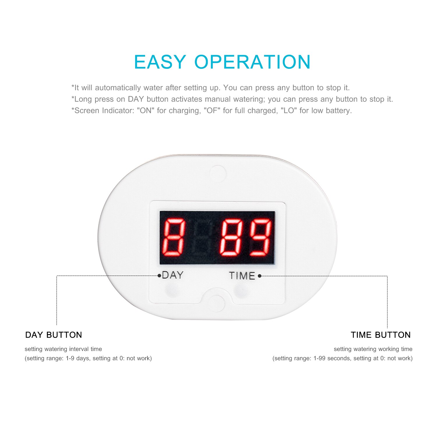 Smart Water Controller Druppelirrigatie Kit Geautomatiseerde Besproeiing Apparaat Voor 4 Potplanten Met Oplaadbare Batterij