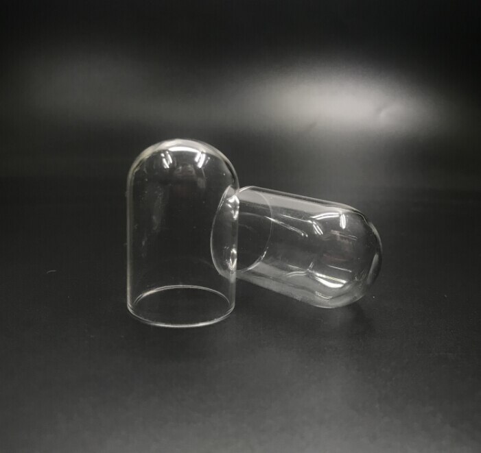 30pcs/lot 38x25mm mini tube bell jars glass globe bubble cover dome wish diy glass bottle vial pendant necklace decor: random mix