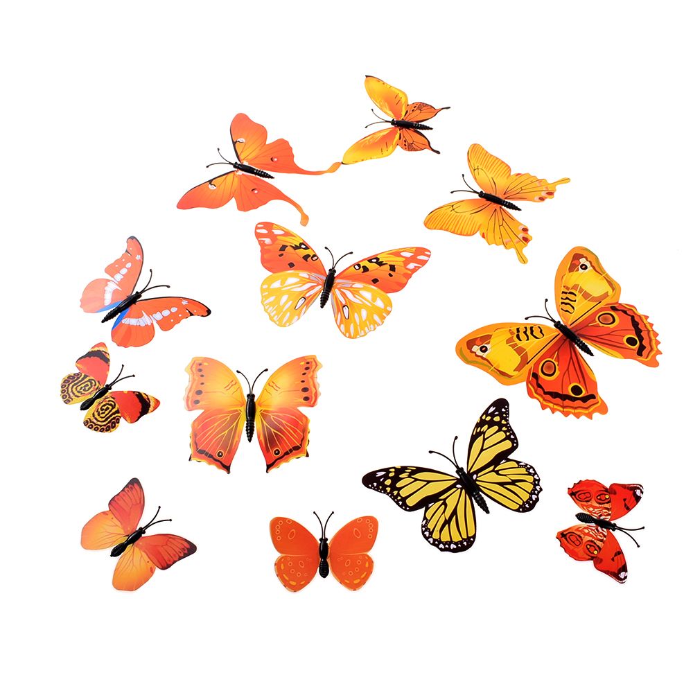 3d driedimensionale muurstickers vlinder muurstickers maat 12 pak bruiloft gordijn etalage stickers huisdecoratie: 6