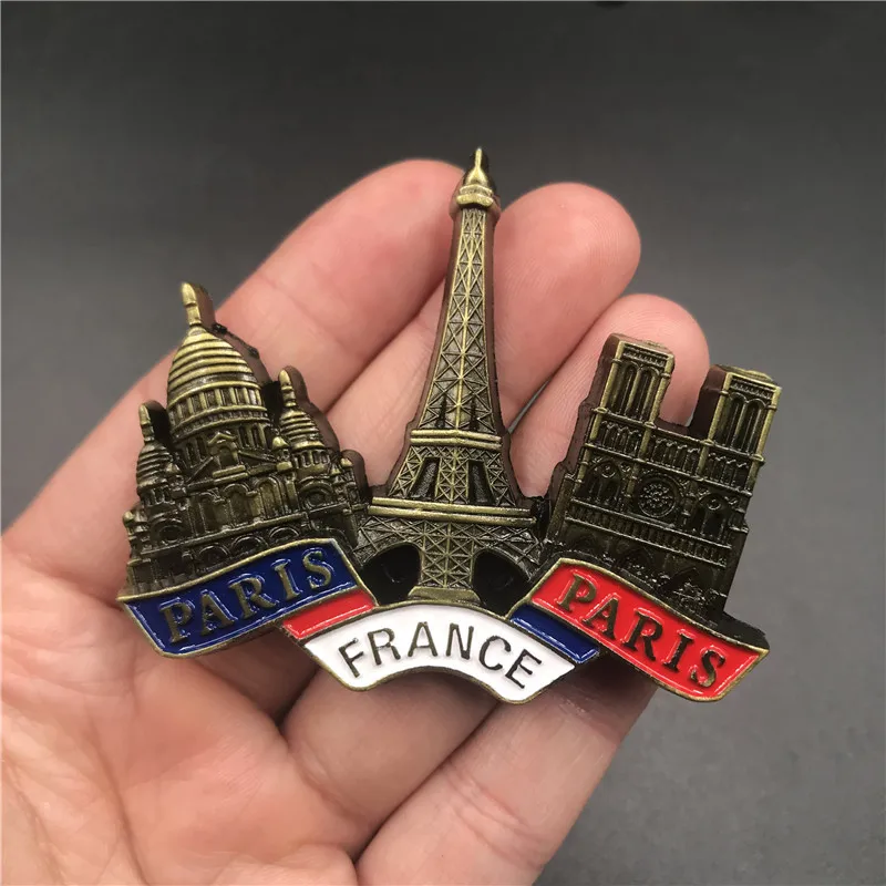 Reino Unido Italia Roma Notre Dame De París Francia Estados Unidos Qatar imán magnético de Metal para nevera Pizza Torre inclinada магнит: Rojo