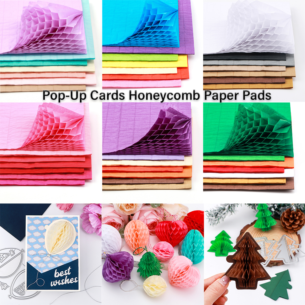 Almohadillas de papel de panal para manualidades 3D DIY y tarjetas emergentes Almohadillas de tejido de panal Colores surtidos para proyectos de manualidades Cumpleaños Añadir diversión
