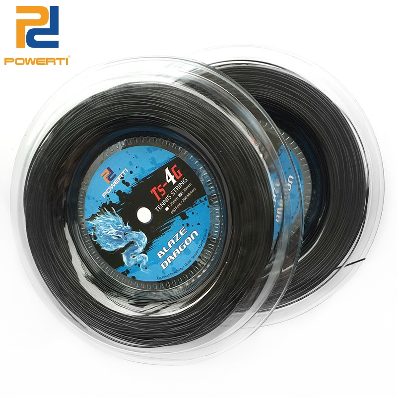 Powerti ts -4g 1.3mm tennissnaar polyester 200m rollen tennissnaar sport gym tennisracket training tennislijnen voor buiten