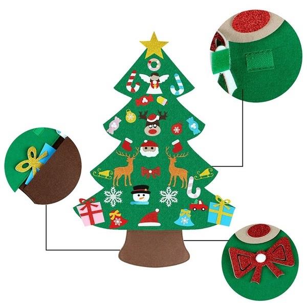 Bricolage Non-tissé tissu décoration murale de noël bricolage arbre de noël création divertissement enfant Durable exquis bonhomme de neige feutre