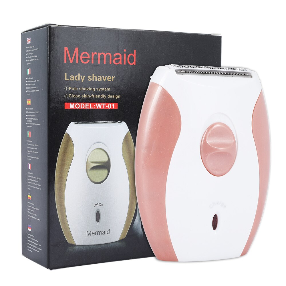 Depiladora eléctrica portátil, afeitadora de carga, cuchilla de acero inoxidable, depiladora para mujeres, máquina de afeitar sin dolor: Orange US