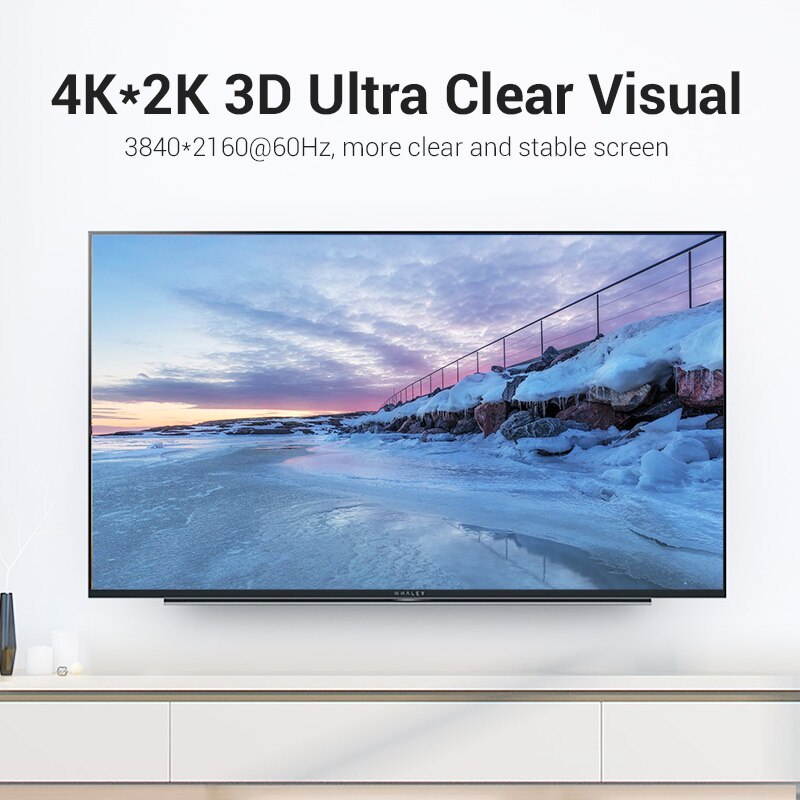 Vention Slim-Cable HDMI 2,0 para Xbox, PS3/4, PC, Monitor, Nintendo Switch, proyector, HDTV, 4K/60HZ