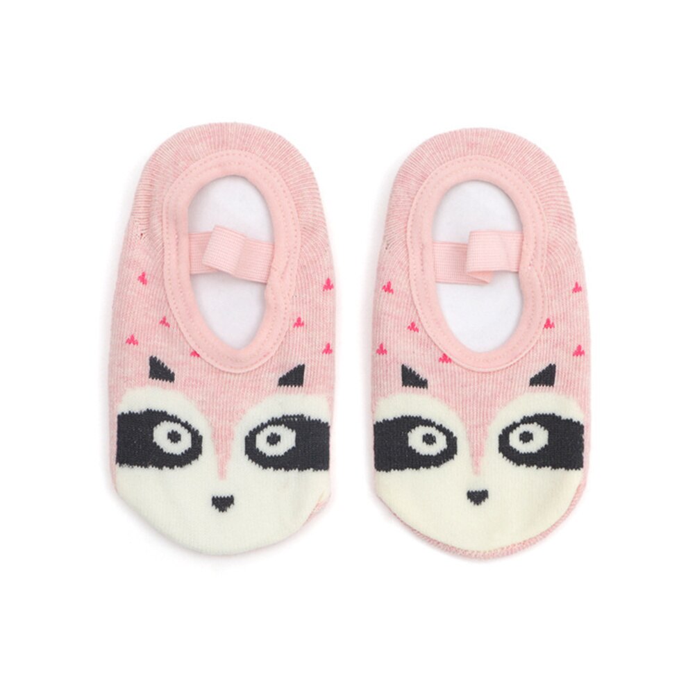 Chaussettes de sol tricotées pour enfants de 0 à 4 ans, nouvelles chaussettes chaudes en caoutchouc pour bébés, chaussures de dessin animé, antidérapantes: Pearl bear / 3-5T