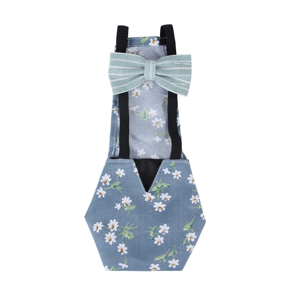 Flowered Pet Diaper for Duck with Bowknot Waterproof and Reusable Elastic Band Farm Clothing SMD66: Blue M