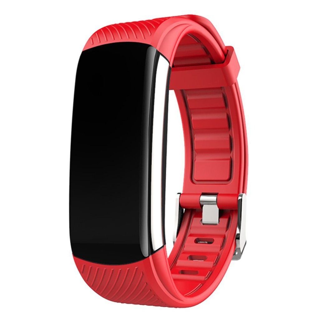 C6t smart armbåndsur tpu information skub søvnovervågning træning skridttæller sport armbånd  ip67 liv vandtæt farve lcd: Rød