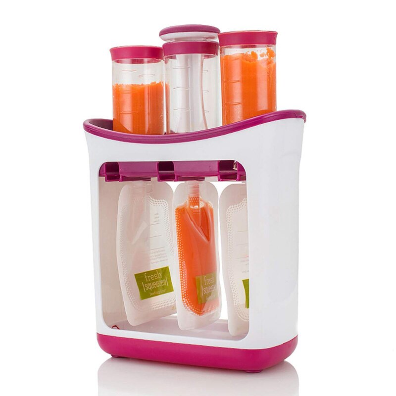 OEM Squeeze Fruit Juice Station and Pouches Feeding Kit Baby Food Storage Containers FAD Free Newborn Food Maker Set: 8