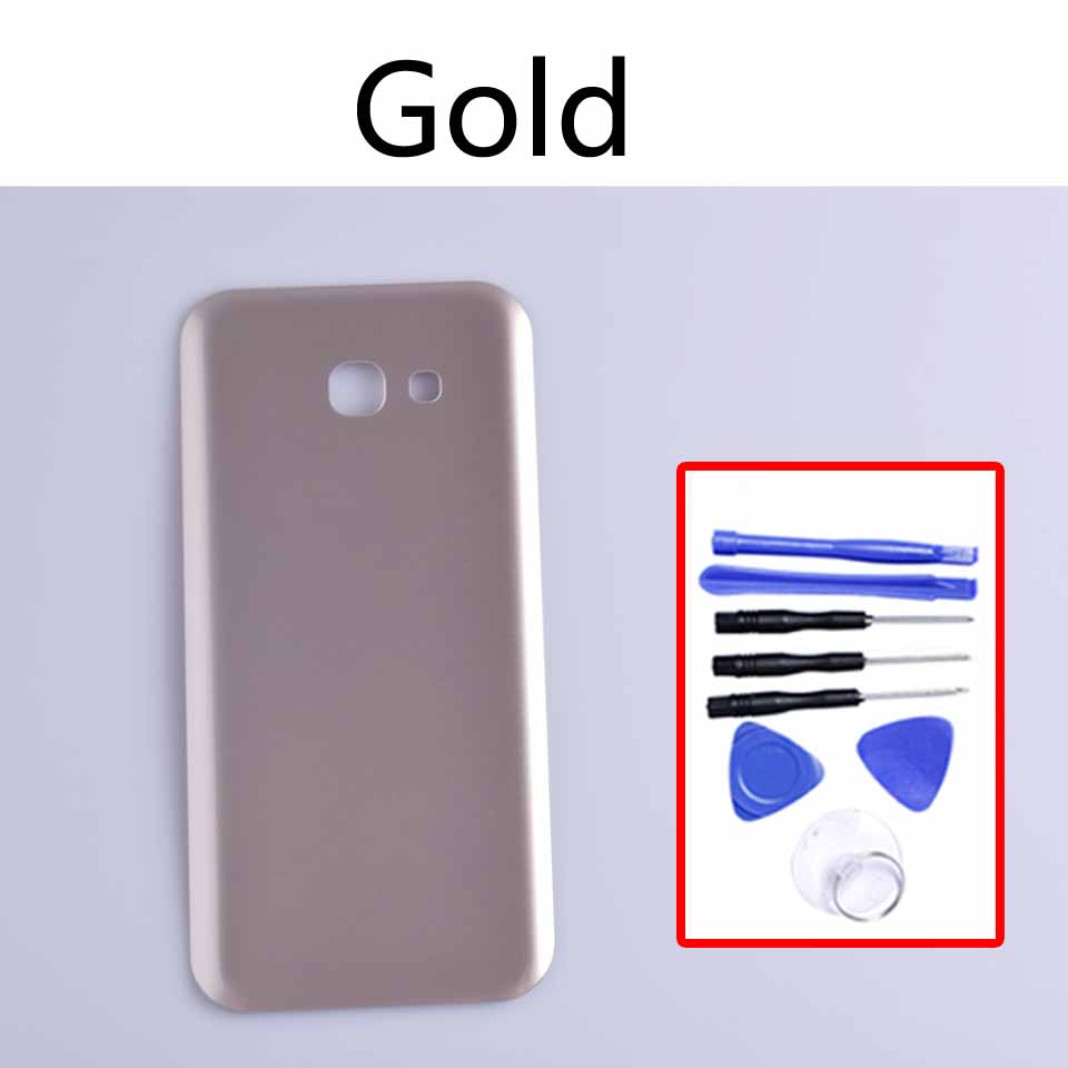 A520 voor samsung  a5 a520 a520f sm -a520 behuizing batterijdeksel achterklep behuizing achterklep chassis shell vervanging: Goud-met gereedschap