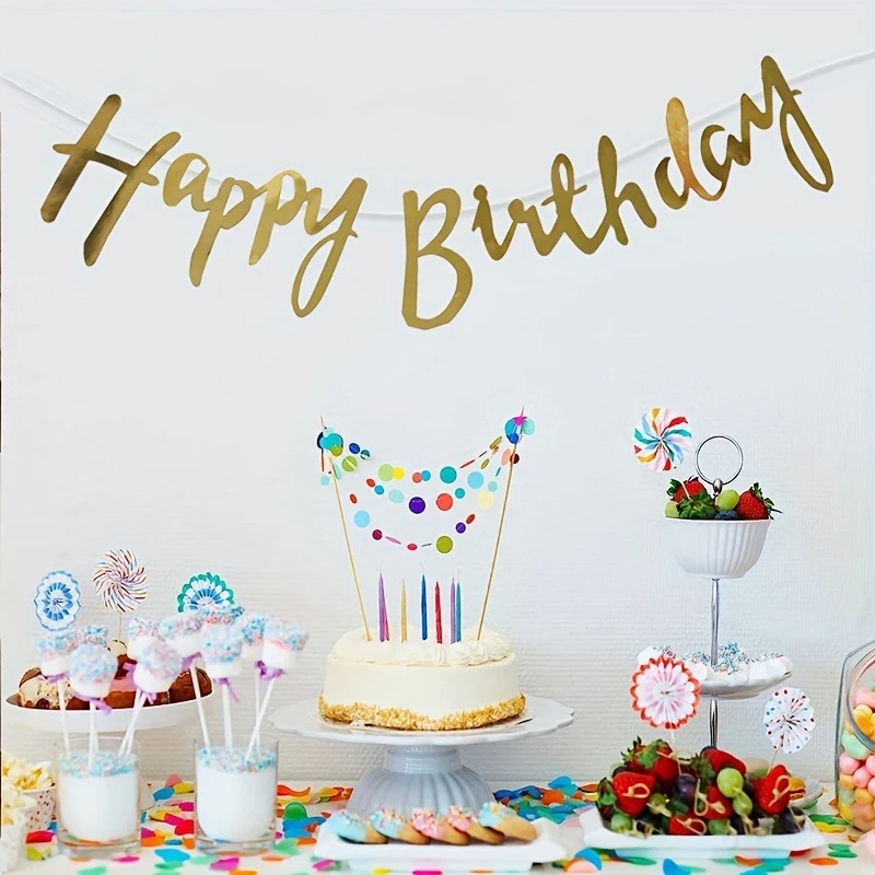 Pancarta de feliz cumpleaños, decoración para de boda, guirnalda colgante para Baby Shower, suministros para de cumpleaños de 1er cumpleaños para niño y niña