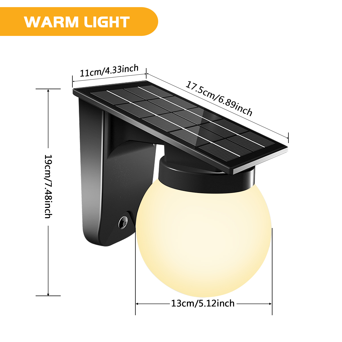 Outdoor Solar Light Verstelbare helderheid en kleur IP65 Waterdichte Solar Wandlamp Tuinverlichting op zonne-energie voor tuinhek: Warm White / 4W