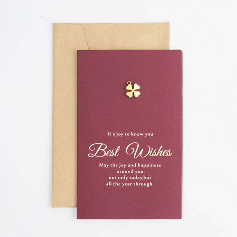 Retro Metal Bronzing Greeting Card Birthday Party Blessing Card Adult Wedding Thanksgiving Message Christmas Card: D 1pcs