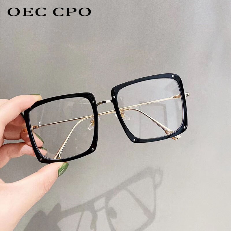 OEC-Verwaltung CPO Damen Platz Gläser Rahmen Frauen Trend Transparente Gläser Rahmen Männer Klare Gläser Brillen 0630