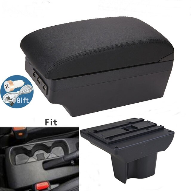 For TOYOTA RUSH ARMREST Armrest box Car accessories Interior storage box Original armrest chargeable usb: C-Black black line