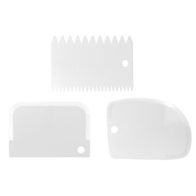 3Pcs/1Pc Deeg Cake Cutter Slicer Spatel Voor Cake Schraper Pasteuze Cutters Schraper Onregelmatige Tanden Rand diy Soepeler Tool: Oranje