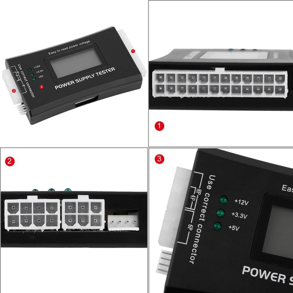 Sd Voeding Tester Voor Pc-Voeding/Atx/Btx/Itx Compatibel Lcd-scherm Sata Hdd tester 20/24 Pin Professionele Dropshippi