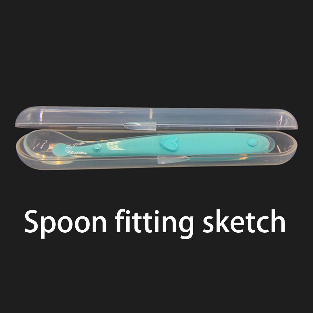 Portable Clear Rectangle Baby Feeding Spoon Storage Box Case Container Lightweight Organizer Spoon Fork Travel Transparent