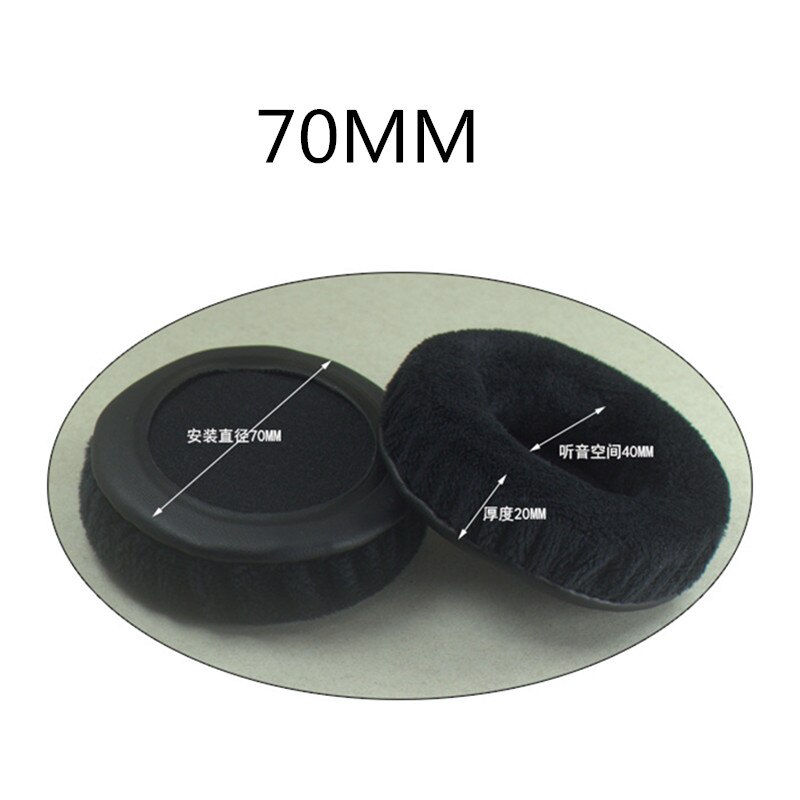 Interchangeable Black Velvet Earphone Set 60 65 70 75 80 85 90 95 100 105 110 115 120 MM Ear Pad Ear Pads Cushions 23 AugZ5: 70MM