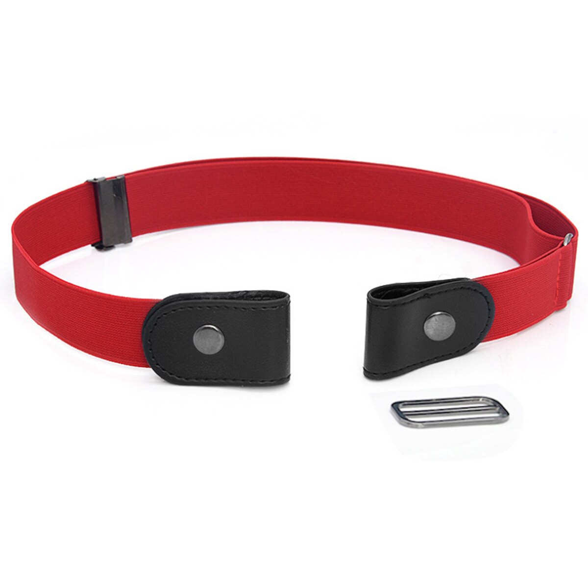 Cinturones de mujer, cinturón de elasticidad elástica de la cintura sin hebilla para mujeres y hombres, accesorios de cinturón, pantalones vaqueros, cintos extensibles, cinturón mágico para mujer: Rojo