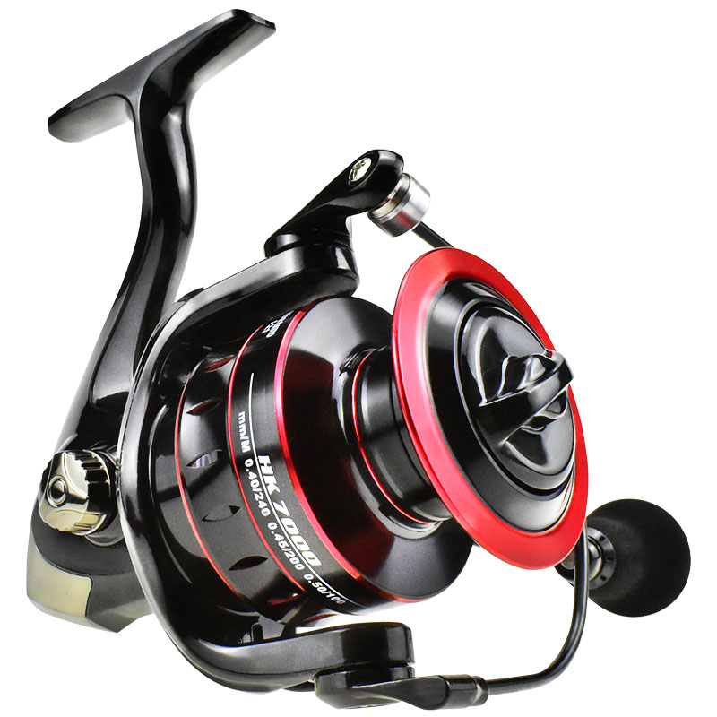 Fishing Reel HK 1000-7000 All Metal Spool Spinning Reel 10KG Max Drag 12BB Stainless Steel Handle Carp Fishing Reels