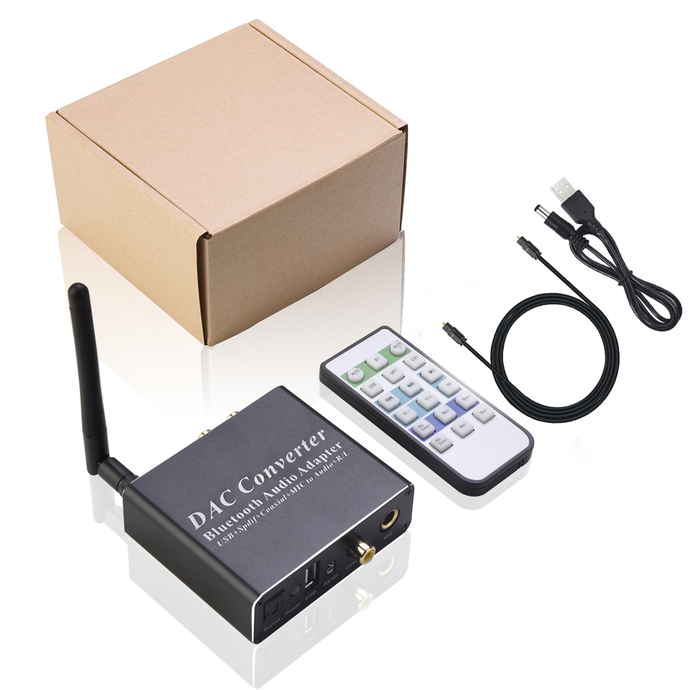 DAC Audio Decoder Adapter DAC Amp Bluetooth-Compatible Adapter Bluetooth 5.0 Receiver Optical Coaxial to Analog Audio Converter: Default Title