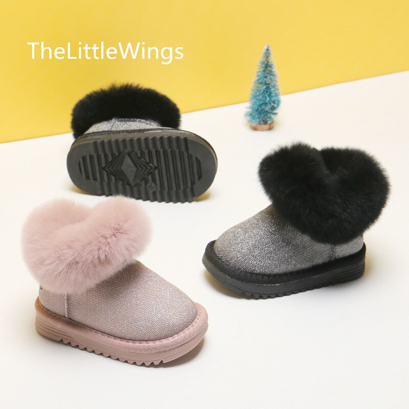#39 für mädchen, warme, rutschfeste Baby- und kleinkinderschuhe aus baumwolle, kinderstiefel mit kaninchenfellmuster #39 0-1-3- #39