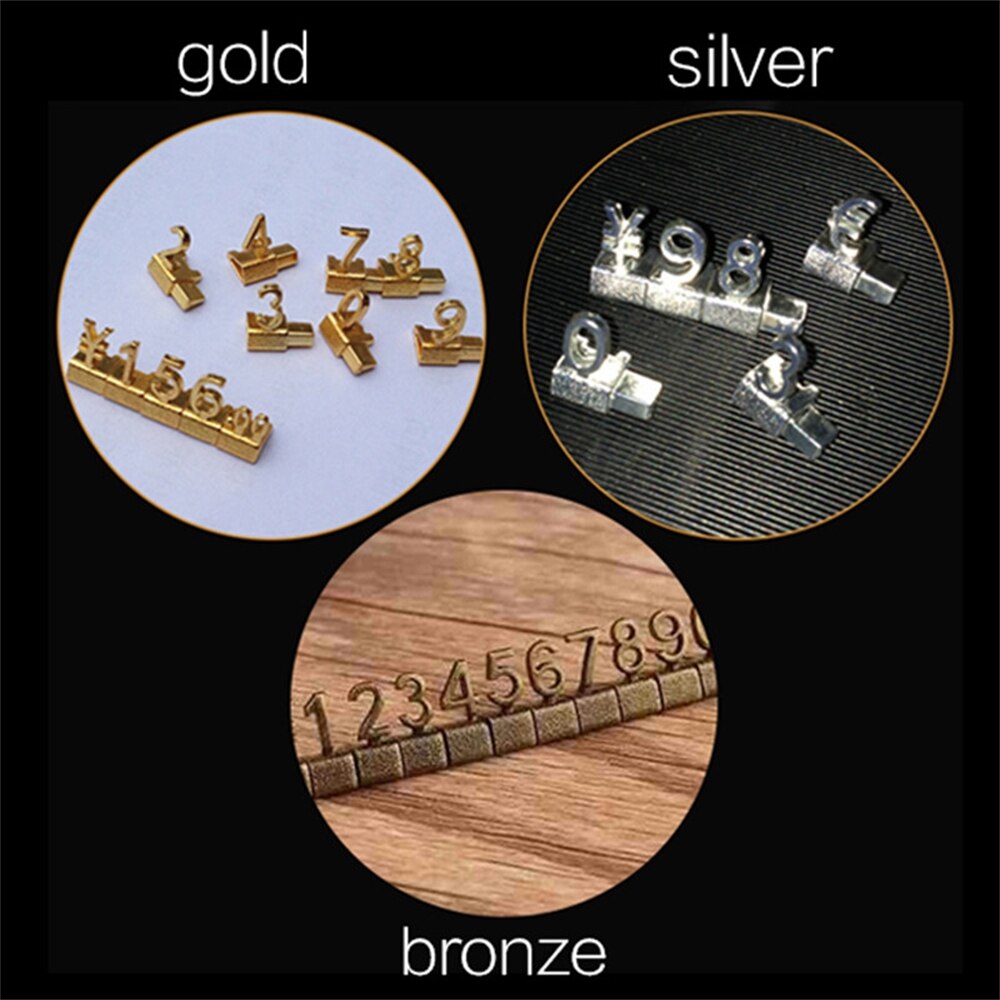 10 Sets 3D Metal Jewelry Price Display Cube Set Adjustable Mini Numbers Jewelry Price Cubes Tag