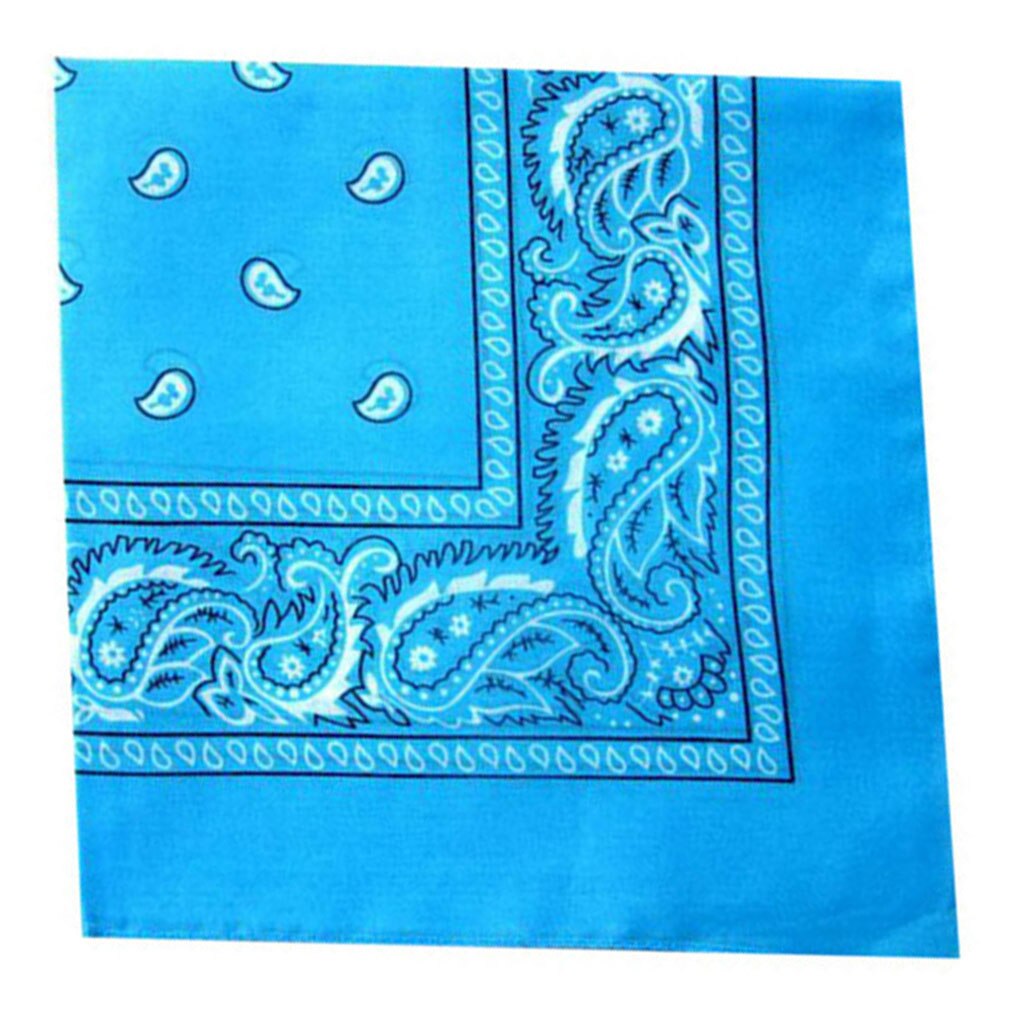 Hip Hop hommes femmes Bandana chapeau de sport Paisley Bandana poignet bandeau Double face foulard foulard chapeaux: Light Blue