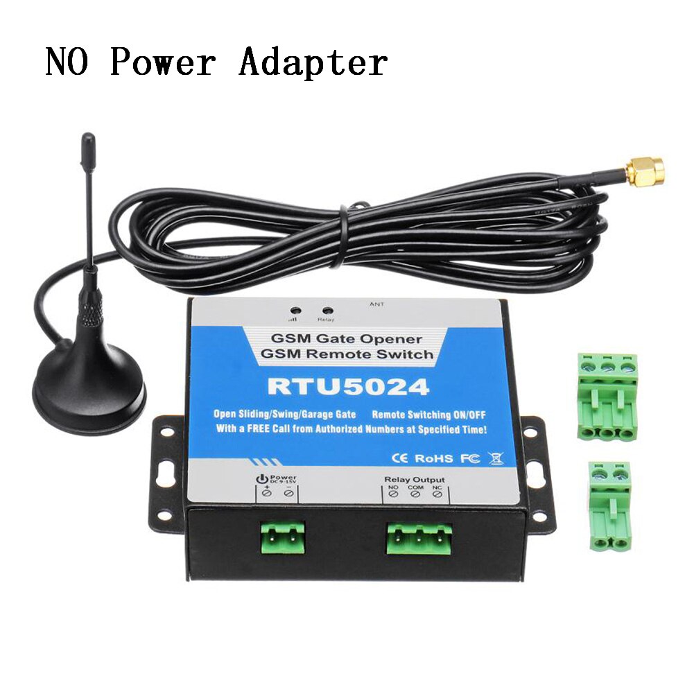 850/900/1800/1900MHz RTU5024 GSM Gate Opener Relay Wireless Remote Control Door Access Switch Free Call: B no power adapter